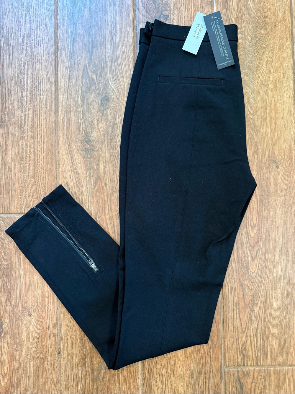 Banana Republic Black Slim Stretch Dress Pants with Ankle Zip /womens 4